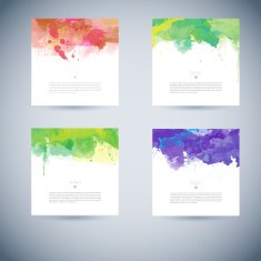 Set of vector watercolor template N21