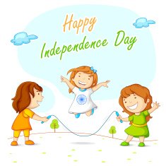 Kids skipping and celebrating Indian Independence