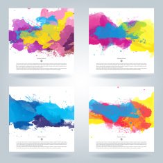 Set of vector watercolor template N22
