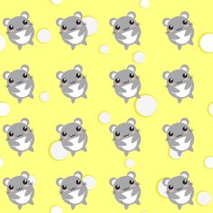 Seamless background of mice and cheese