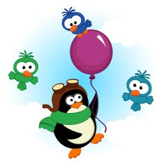 penguin on balloon