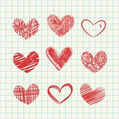Hand drawn hearts N3