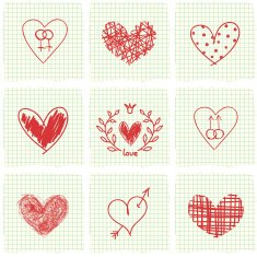 Hand drawn hearts N4