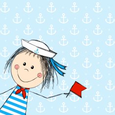 Funny girl wearing sailor costume