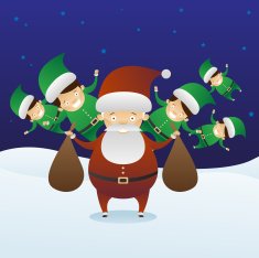 Santa claus bring a present to you