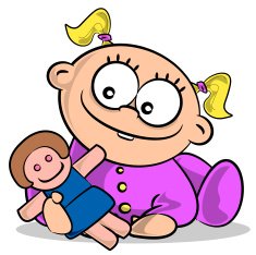 Baby Girl with a Doll