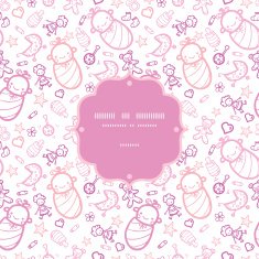 Baby girls frame seamless pattern background