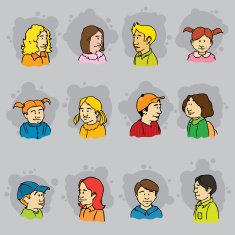 Cartoon children portraits