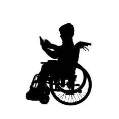 Vector silhouette of a boy N89