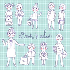 The teacher with the students Back to school N5