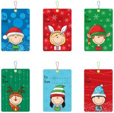Christmas tags with funny kids