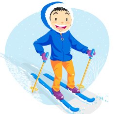 Teenage Boy Skiing in Winter N2