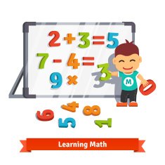 Boy learning math
