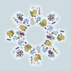 Vector decorating design made of robots N15
