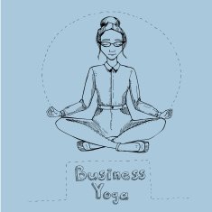 Business yoga Womanl is in the lotus position Vector Illustrat