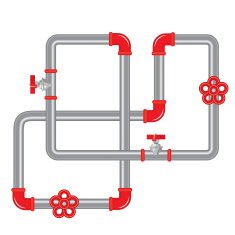 Abstract pipeline shape - colorful vector illustration