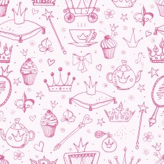 Seamless background with princess accessories N2