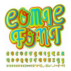 Creative high detail comic font Alphabet comics pop art N4