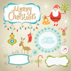 Set of Christmas decorative elements