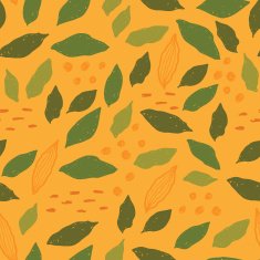 Forest leaves in warm colors Vector seamless patterns N2