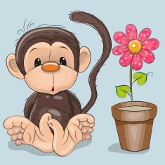 Monkey with flower
