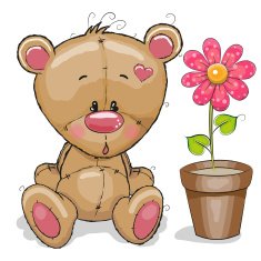 Teddy with flower N3