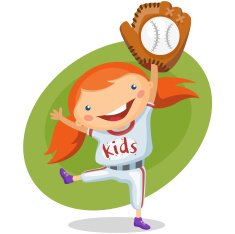 Cute girl catching a baseball