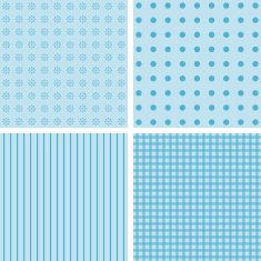 set of 4 background patterns in pale blue