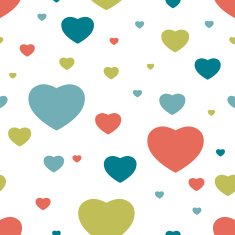 Heart seamless pattern Simply flat background Vector