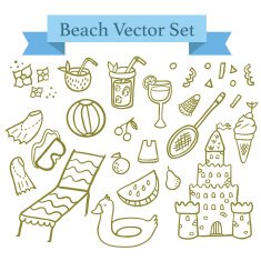 Beach vector elements Summer fun stuff