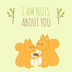 hand drawn squirrels with text