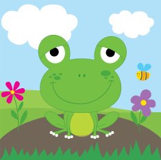 Cute Frog Cartoon Illustrator design