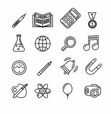Education and learning icon set