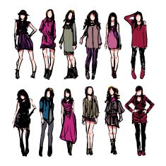 fashion models rough sketch