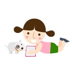 young girl reading a book vector N2