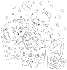 Granny and granddaughter reading N3