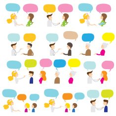 Doctor and Nurse talk to People Set