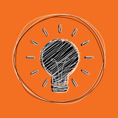 Vector light bulb icon with concept of idea