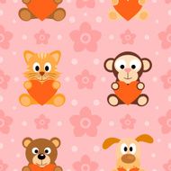 Seamless background card with animals