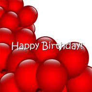 Birthday background with red balloons