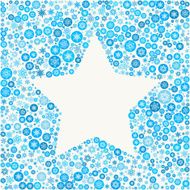 Star on Blue Snowflake Background