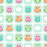 seamless cartoon owls background N6