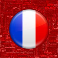 French Flag on New Year Word Background