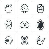 Heredity icons set Vector Illustration