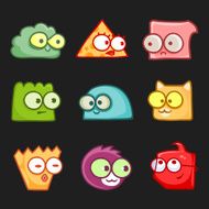Cartoon funny monsters set N7