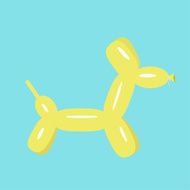 Dog balloon yellow animal Flat design