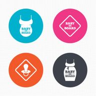 Baby on board icons Infant caution signs N30