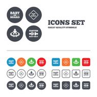 Baby on board icons Infant caution signs N31