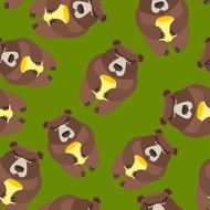 Bear seamless pattern Vector background of wild animals