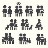 Family icons set avatar illustration
